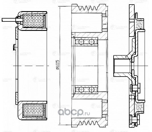 Муфта эл/магн. компрессора кондиц. для а/м Opel Astra H (04-) 1.6i/1/8i (LMAC 2101) LMAC2101 LUZAR