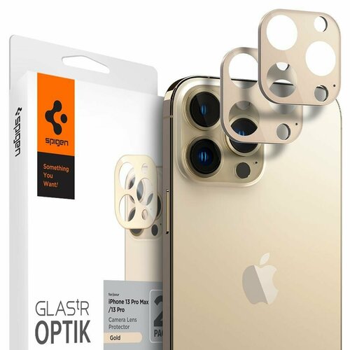 Защитное стекло для камеры SPIGEN для iPhone 13 Pro Max / 13 Pro - Optik Lens Protector V2 - Золотой - 2 шт - AGL04034