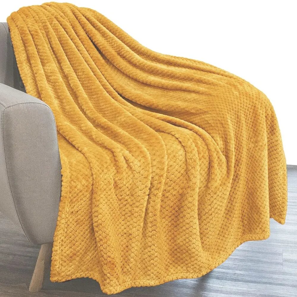 фото Плед Евро 200x220 см. Меховой Плюшевый Однотонный. Для кровати, дивана, детской, пикника, гостиной.