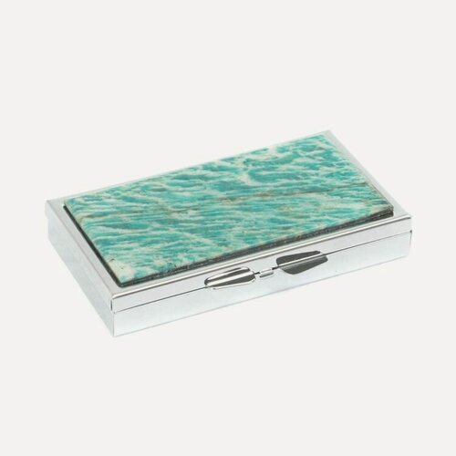 Изображение товара Таблетница на 7 отделений камень амазонит серебристая 127344