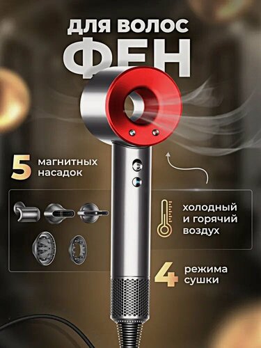 Изображение товара Фен для сушки и укладки волос профессиональный Super Hair Dryer оптимально цена и качества