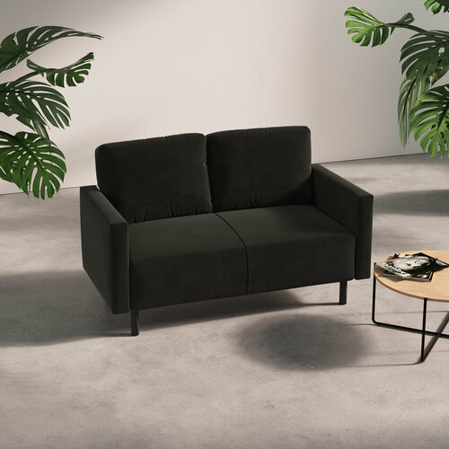 Изображение товара Диван Сканди, на кухню, в офис, 120 см, антивандальный велюр, черный