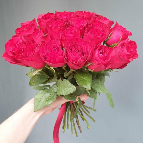 Розы 25 шт 40 см Кения красные - Букет123
