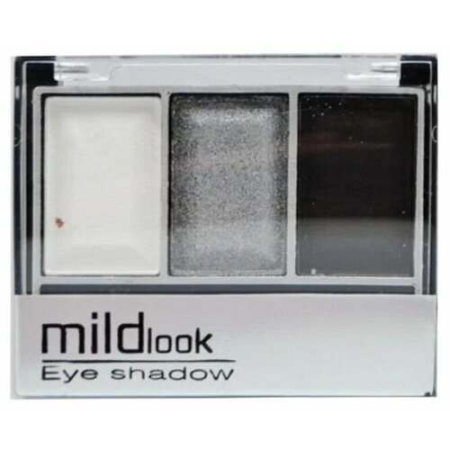Тени для век трехцветные MildLook перламутровые тон 03 Черныйсветло-серыйбелый 403₽