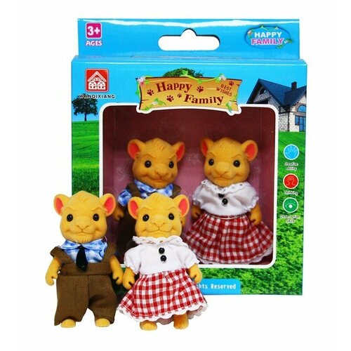 игровой набор happy family с фигуркой зверюшки спальня 7 5х12 5х6 52 см арт 012 02b Игровой набор Семья львов Happy Family, 012-13C