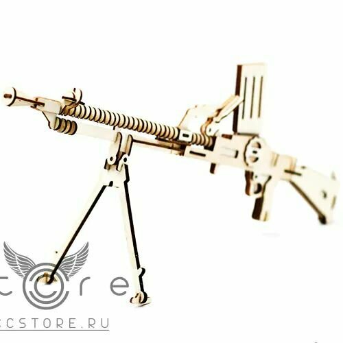 Деревянный конструктор Light Machine Gun Светло-коричневый