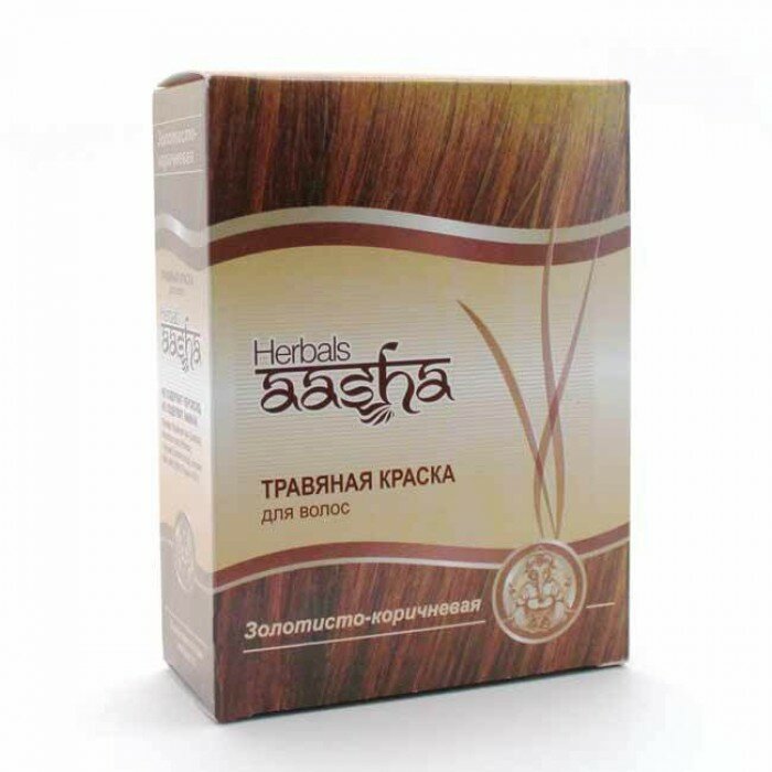 AASHA HERBALS Краска для волос Золотисто-Коричневая 60г