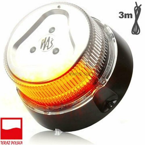 Маяк проблесковый диодный оранж прозрачный 8 прог 3м магнит бштекера 14679₽