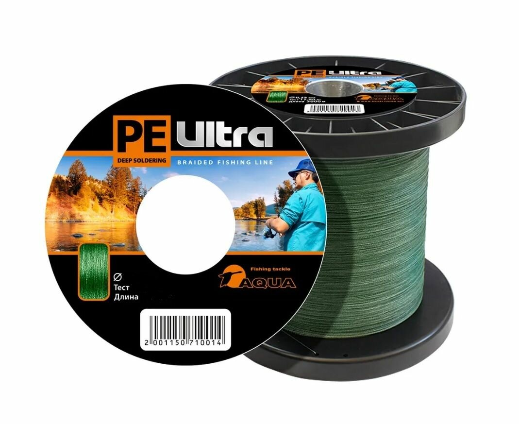 Плетеный шнур для рыбалки PE ULTRA Dark Green 025mm 1500m