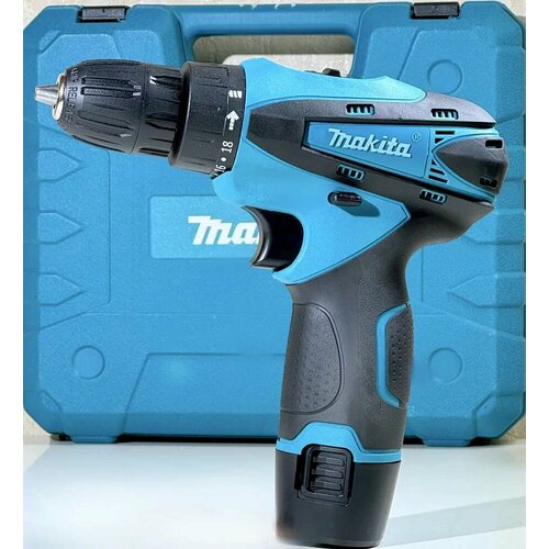 Дрель-шуруповёрт 18V в кейсе с набором оснастки и двумя аккумуляторами