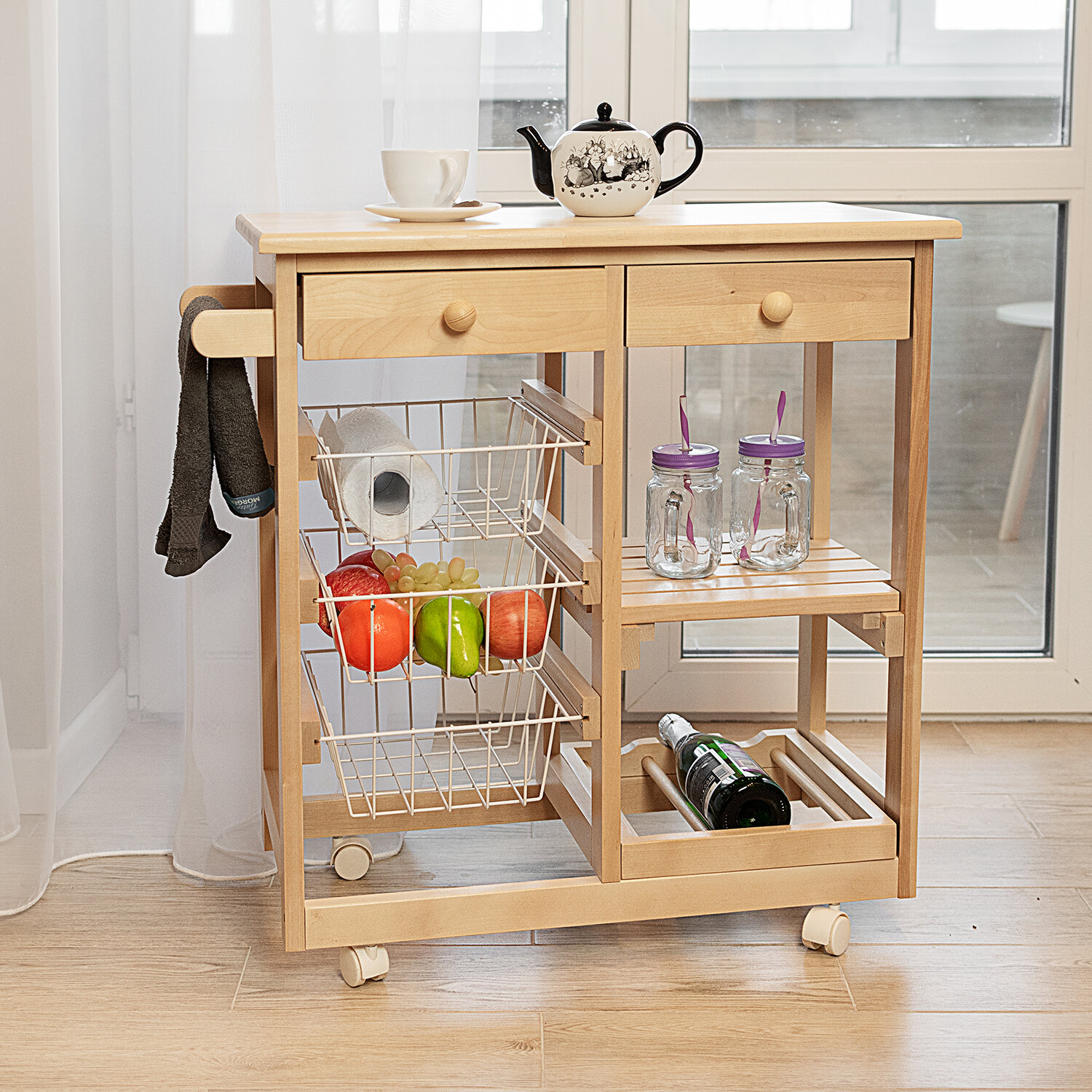 Тумба с баром и корзинами лак — фото 1