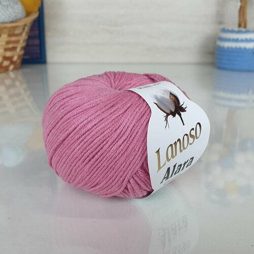 Пряжа Alara Lanoso, сух. роза - 928, 50% хлопок, 50% акрил, 10 мотков, 50 г, 140 м.
