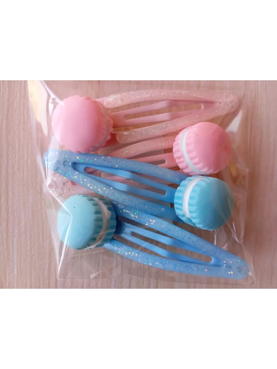 Набор заколок клик-клак macarons 4 шт — фото 1