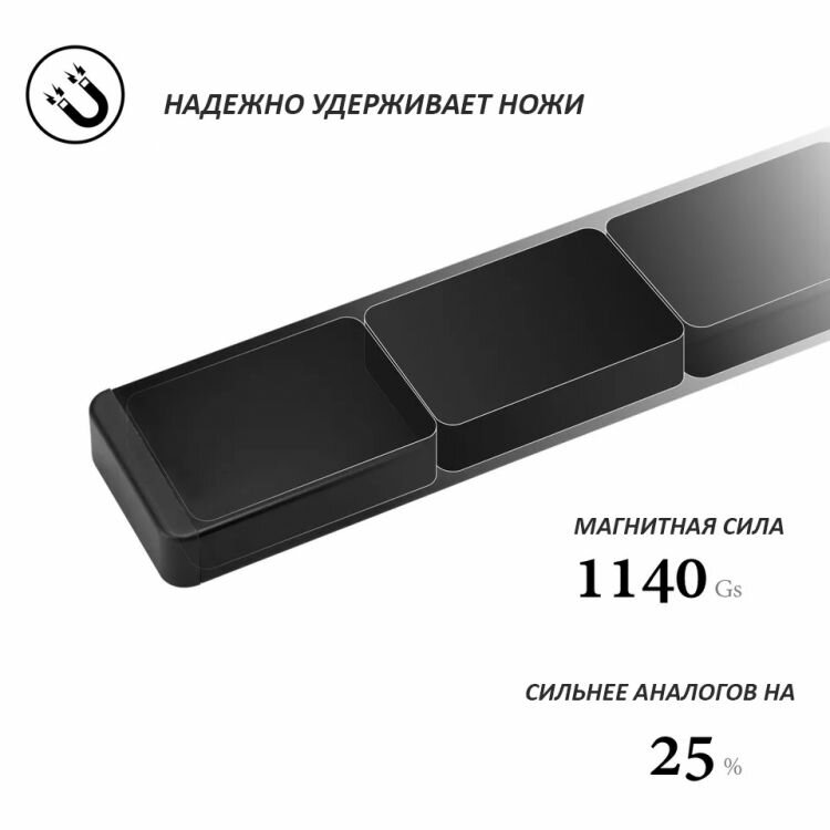 Подставки И Держатели Для Ножей Xiaomi Магнитный держатель для ножей из нержавеющей стали, черный