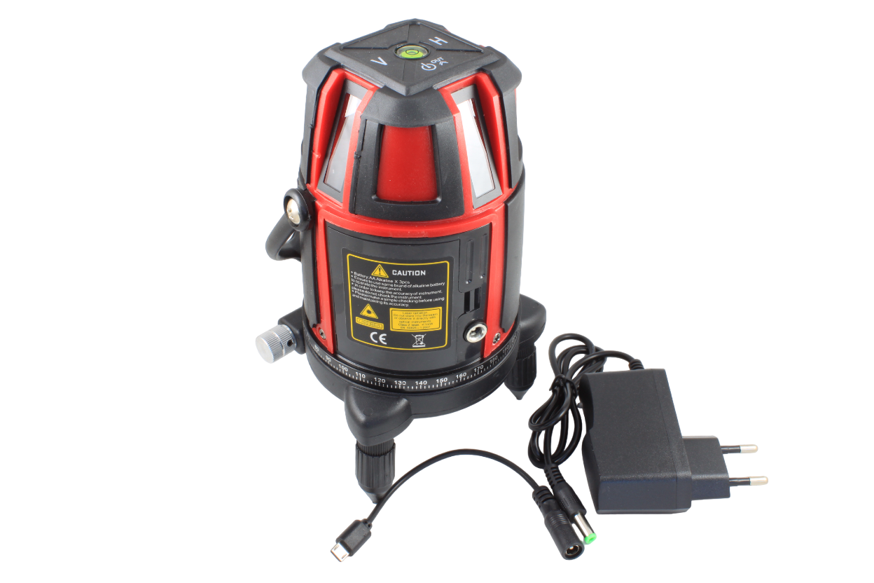 Лазерный уровень/нивелир/красный/5 лучей — фото 1