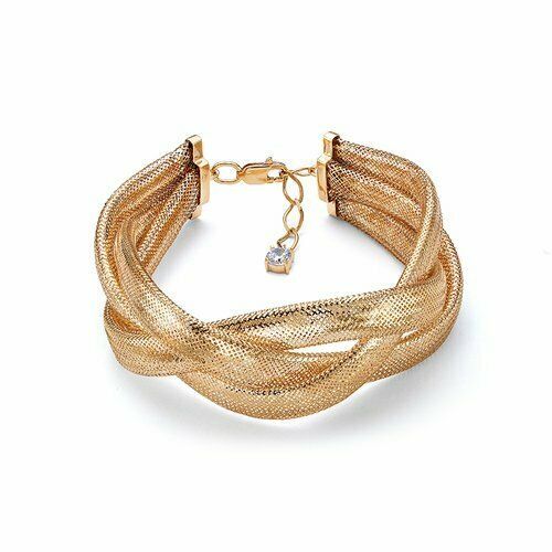 Браслет-нить Del'ta jewelry factory, красное золото, 585 проба, фианит, длина 18 см., красный