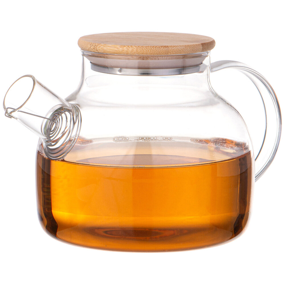 Чайник заварочный AGNESS 1000мл жаропрочное стекло/бамбук