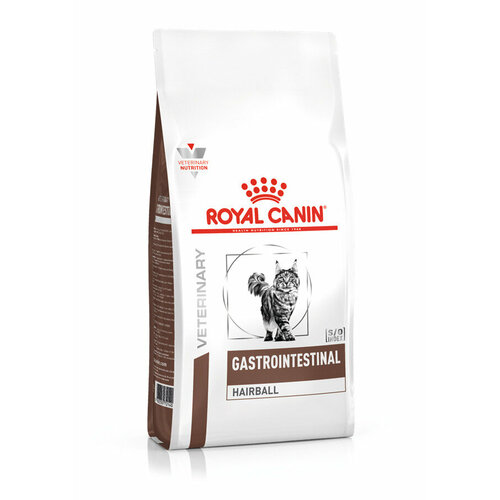 Royal Canin Gastrointestinal Hairball сухой диетическийкорм для взрослых кошек при нарушениях пищеварения, вызванного наличием волосяных комочков - 400 г