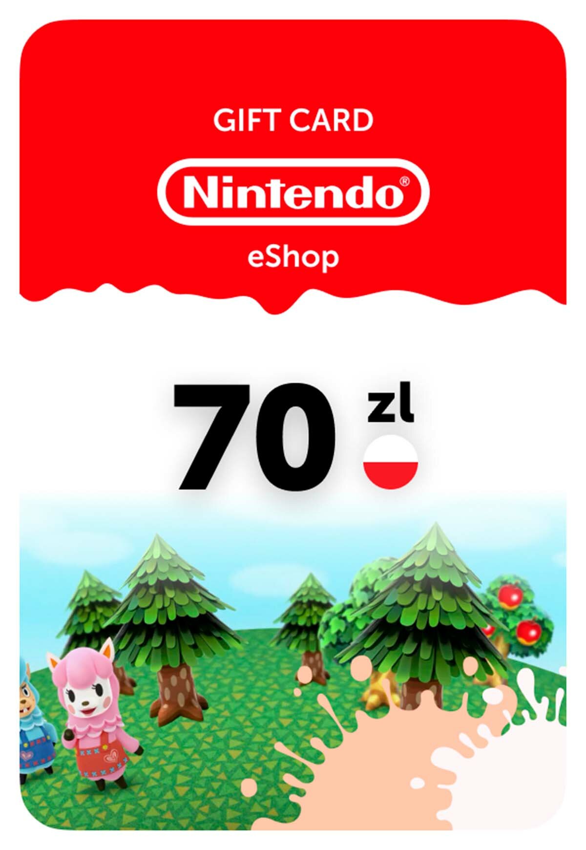 Карта пополнения Nintendo eShop Польша 70 zl (Nintendo eShop; Nintendo Switch, Wii U; Регион активации Польша)