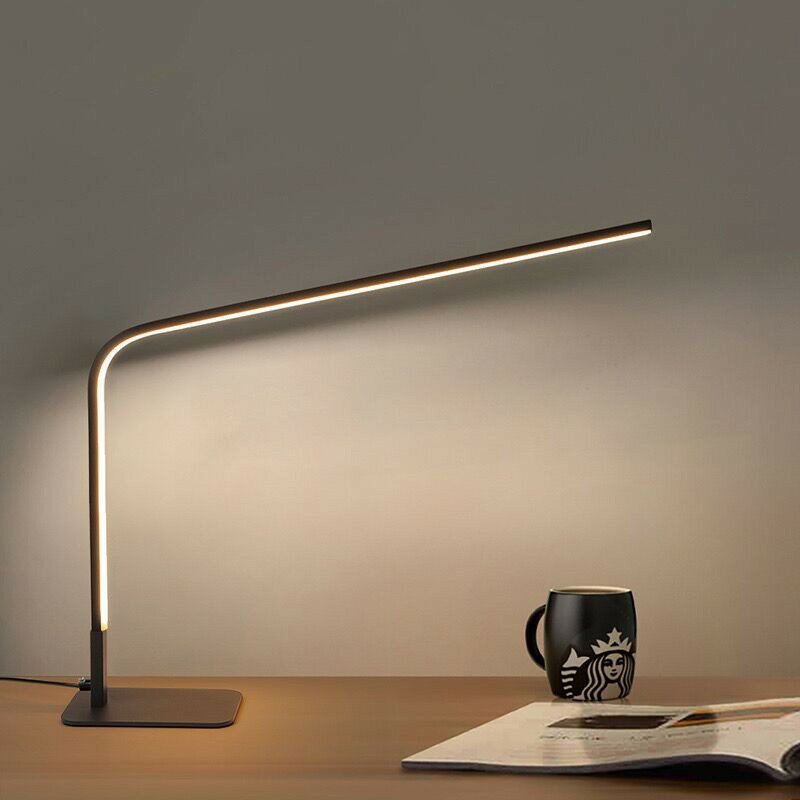 Настольная LED лампа, для студентов и школьников, офиса и учёбы c защитой глаз, белый металл
