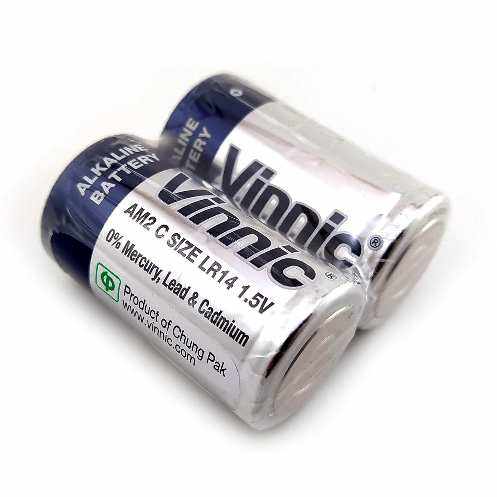 Батарейка (2шт) VINNIC LR14 (C) 1.5В шелочная (алкалиновая) в п/э