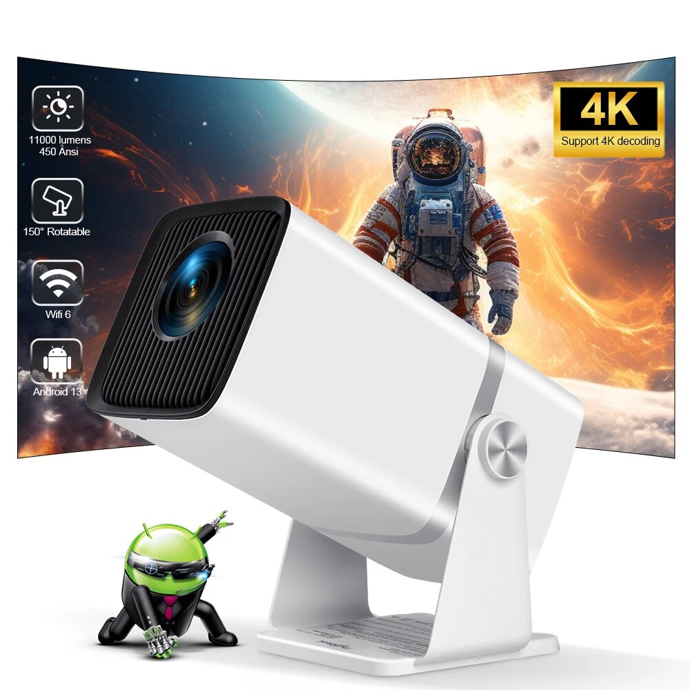Мини-проектор ThundeaL TD80W, Full HD 1080P 4K, Android, Wi-Fi проектор для фильмов мини проектор проектор для дома телевизор smart tv электровелосипед портативный проектор домашний кинотеатр, Android Version, вилка ЕС