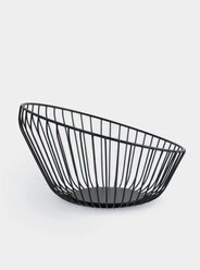 Корзина для фруктов, 25 см, металл, черная, Прутья, Spin