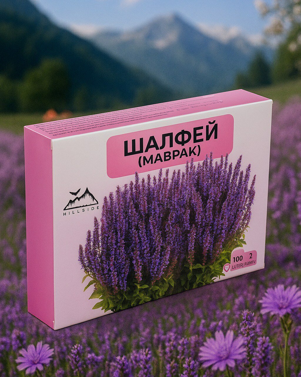 Шалфей. HILLSIDE, 100 фильтр-пакетов, без добавок, без ГМО, срок годности 2 года