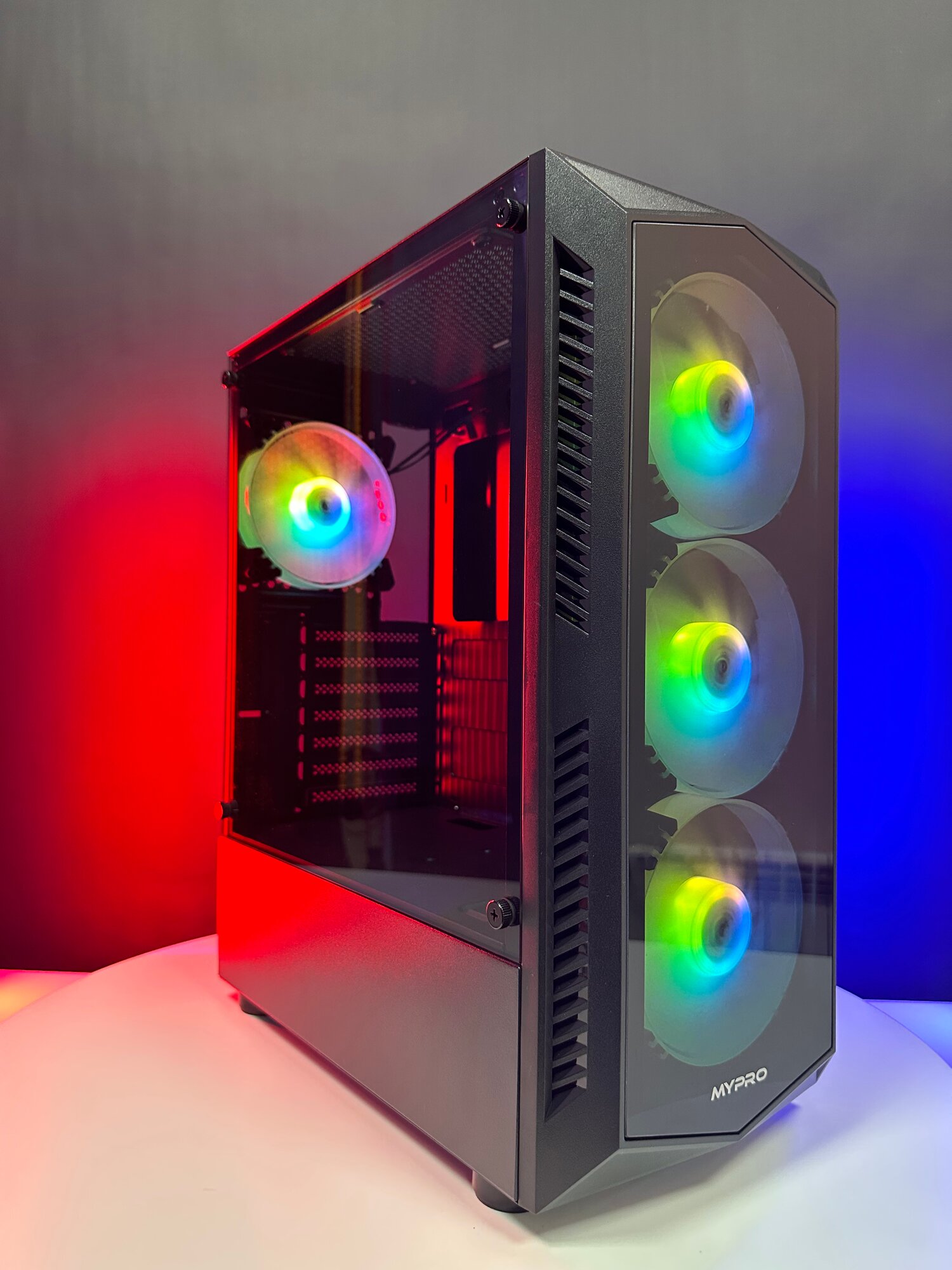 Игровой корпус MYPRO GAMING, MG12 TG, 4x вентилятор RGB, корпус для компьютера, Black