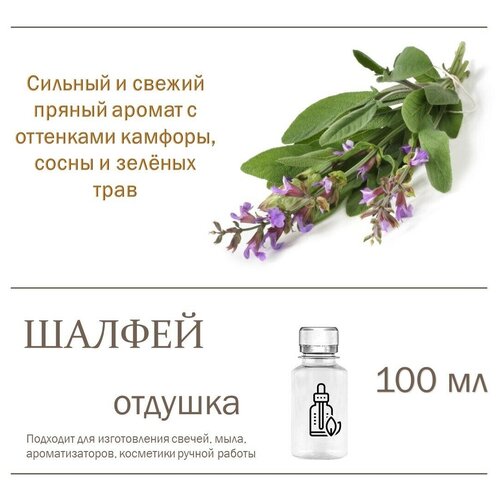 Шалфей, отдушка для свечей и мыла - 100 мл