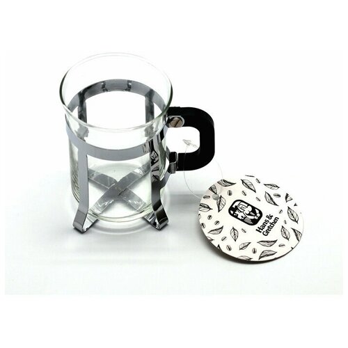 14YS-8074 Стакан с подстаканником, серебристый