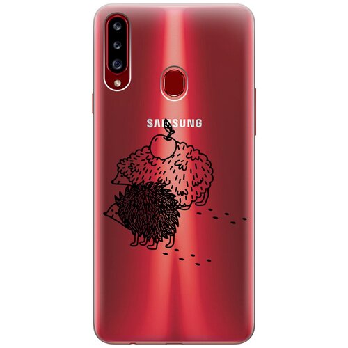 фото Чехол - накладка transparent 3d для samsung galaxy a20s с принтом "funny hedgehogs" re:pa