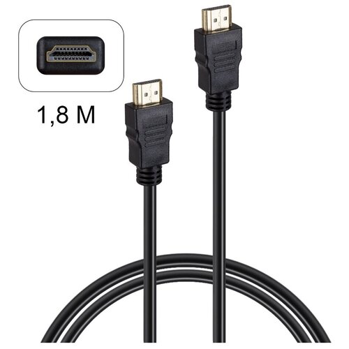 Кабель HDMI(M) to HDMI(M) Cantell, 1.8m, 1080p, BL-QT-1104, Черный кабель hdmi m hdmi m hdmi 2k 4k hdmi full hd 1080p 1 5метра gold