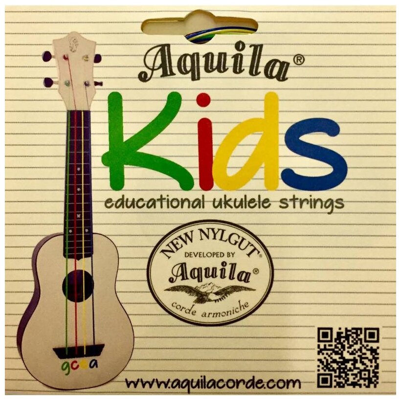 Aquila Kids 160u - разноцветные струны для укулеле сопрано/концерт/тенор без книги