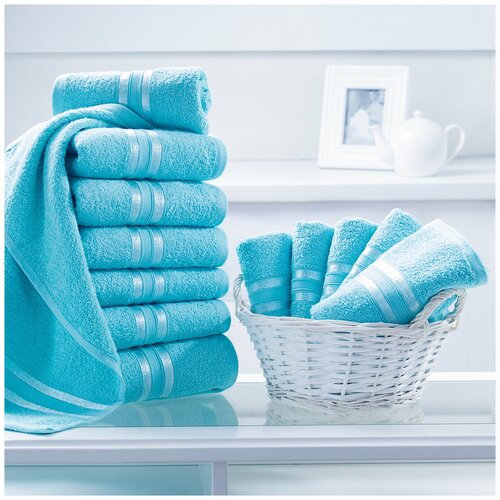 фото Доми полотенце для рук harmonika цвет: голубой 33х50 см - 10 шт dome