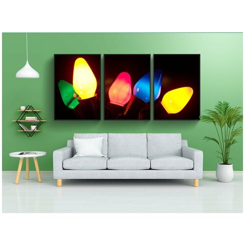 фото Набор модулных постеров для интерьера "рождество, огни, праздничный день" 60x90 см. в тубусе, без рамки lotsprints