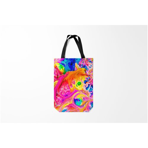 фото Сумка-шоппер / 31х42 см / тренды / tie dye яркие краски burnettie