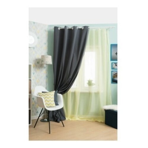 Тюль на ленте Inspire Polyone Lime 300х280 см цвет желтый