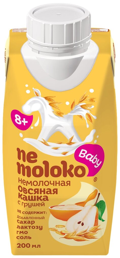 Каша nemoloko безмолочная овсяная с грушей, с 8 месяцев, 200 мл, 1 шт