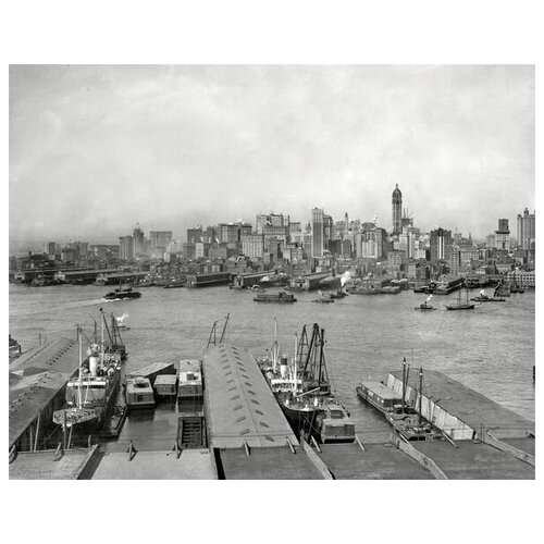 Постер на холсте Порт в Нью-Йорке (Port of New York) №1 38см. x 30см.
