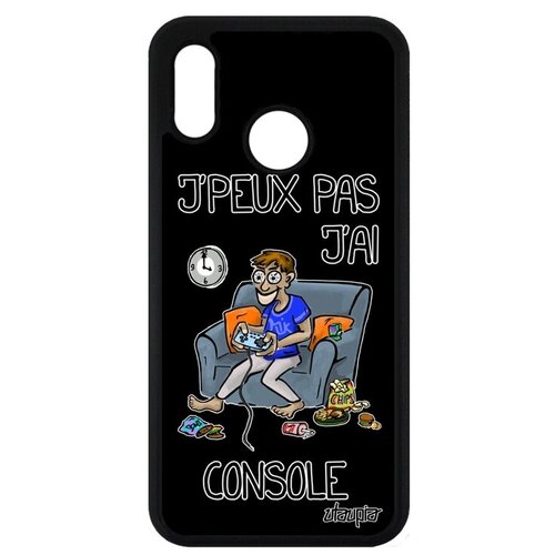 фото Защитный чехол на смартфон // huawei p20 lite // "не могу - у меня приставка!" консоль комикс, utaupia, черный