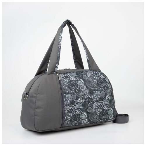 фото Зфтс сумка спортивная, отдел на молнии, наружный карман, длинный ремень, цвет серый