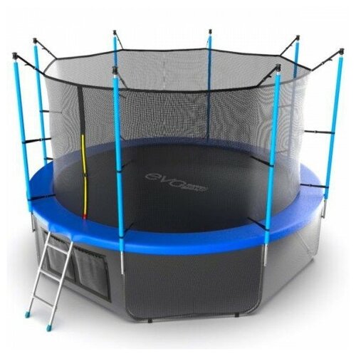 фото Батут с внутренней сеткой и лестницей evo jump internal 12ft (blue) + lower net. evo fitness