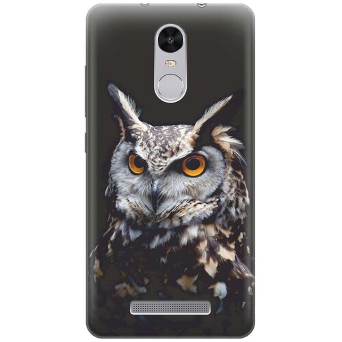 фото Re:pa накладка transparent для xiaomi redmi note 3 / note 3 pro с принтом "сова на темном фоне"