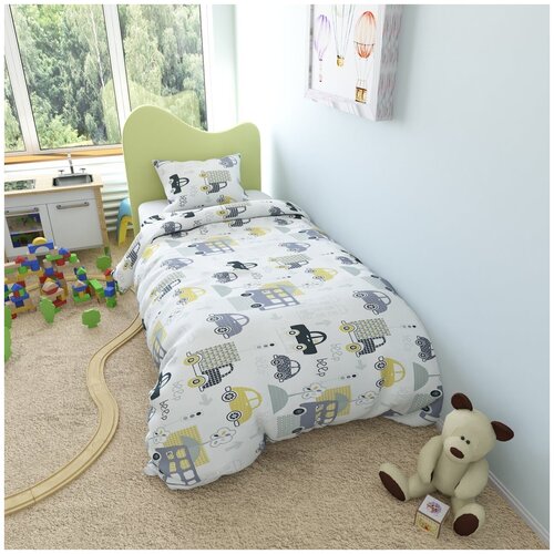 Пододеяльник Amarobaby Город AMARO-5202-Gd, 145 х 210 см, белый