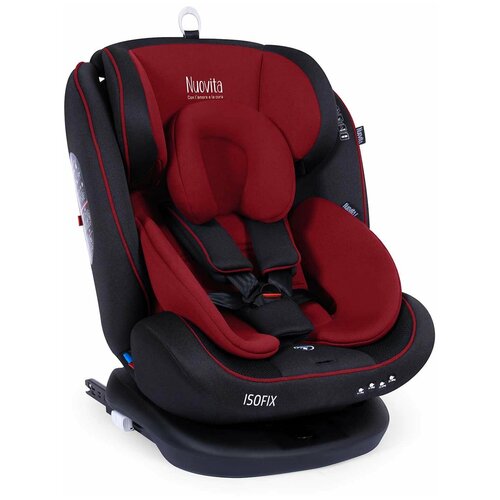 Автокресло детское с креплением Isofix Nuovita Maczione N0123i-1/ Группа: 0+/1/2/3 – от 0 до 12 лет/ вес 0-36 кг (Nero Vinoso/Чёрно-бордовый)