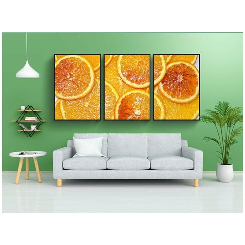 фото Набор модулных постеров для интерьера "апельсин, вкусный, фрукты" 60x90 см. в тубусе, без рамки lotsprints