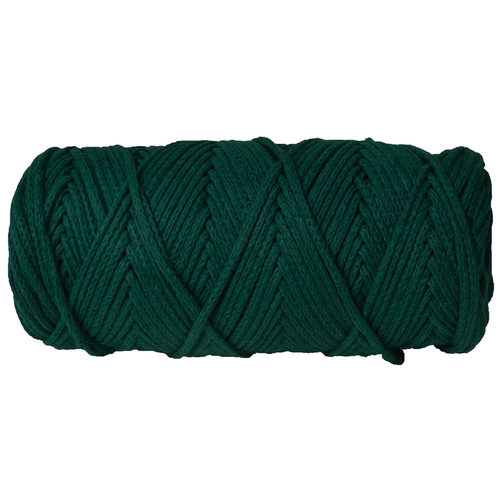фото Пряжа узелки из питера шнур для рукоделия, 100 % хлопок, 220 г, 100 м, 1 шт., темно-зеленый