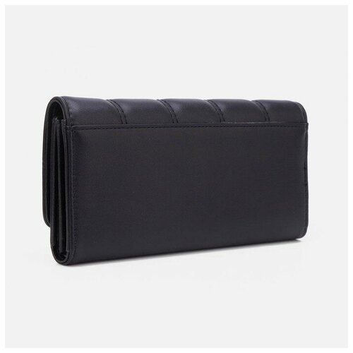 фото Кошелёк, 3 отдела, на кнопке, цвет чёрный нет бренда