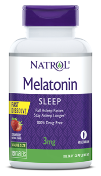 Natrol Melatonin Fast Dissolve 3 мг 150 таблеток клубника